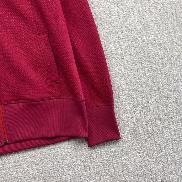 LOLE Full Zip Tech Textured Fleece Athletic Jacket Hoodie Pink / Red Women Sz L - Picture 4 of 16